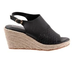Women's Softwalk Hixson Espadrille Wedge Sandals Black
