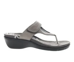 Women's Propet Wynzie Wedge Flip-Flops Silver