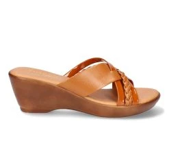 Women's TUSCANY BY EASY STREET Marzia Wedge Sandals Tan
