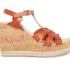 Women's Madden Girl Cortette Platform Wedge Sandals Cognac Par