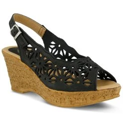 Women's SPRING STEP Abigail Wedge Sandals Black -Journee Collection Shop 2 133