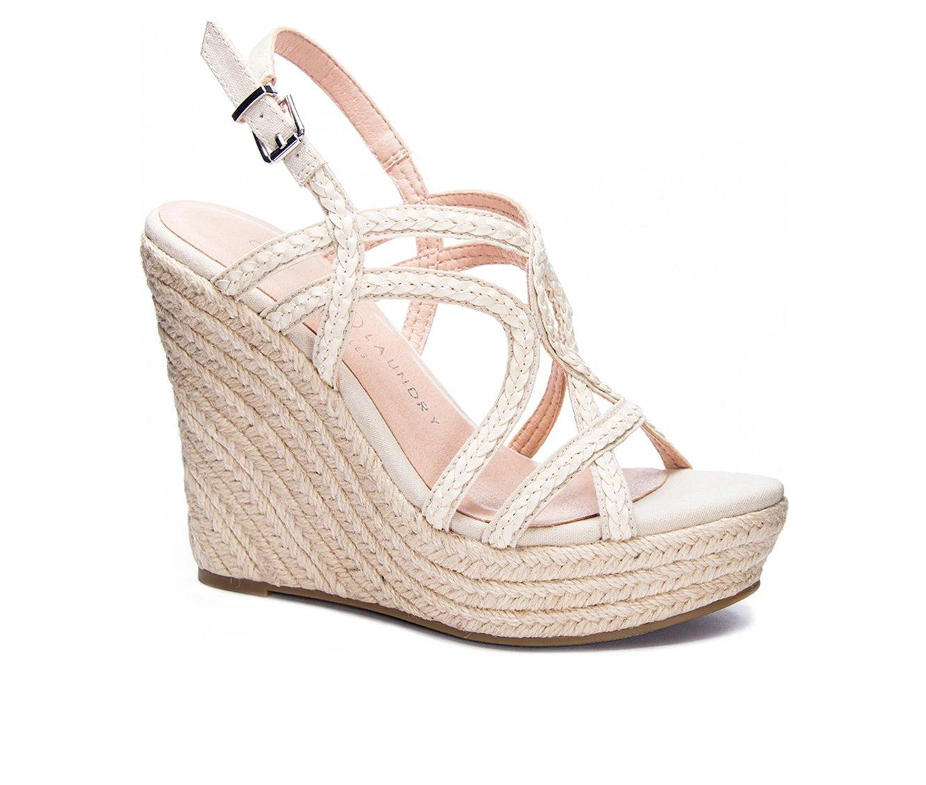 Women's Chinese Laundry Maylin Platform Espadrille Wedges Cream - Image 3