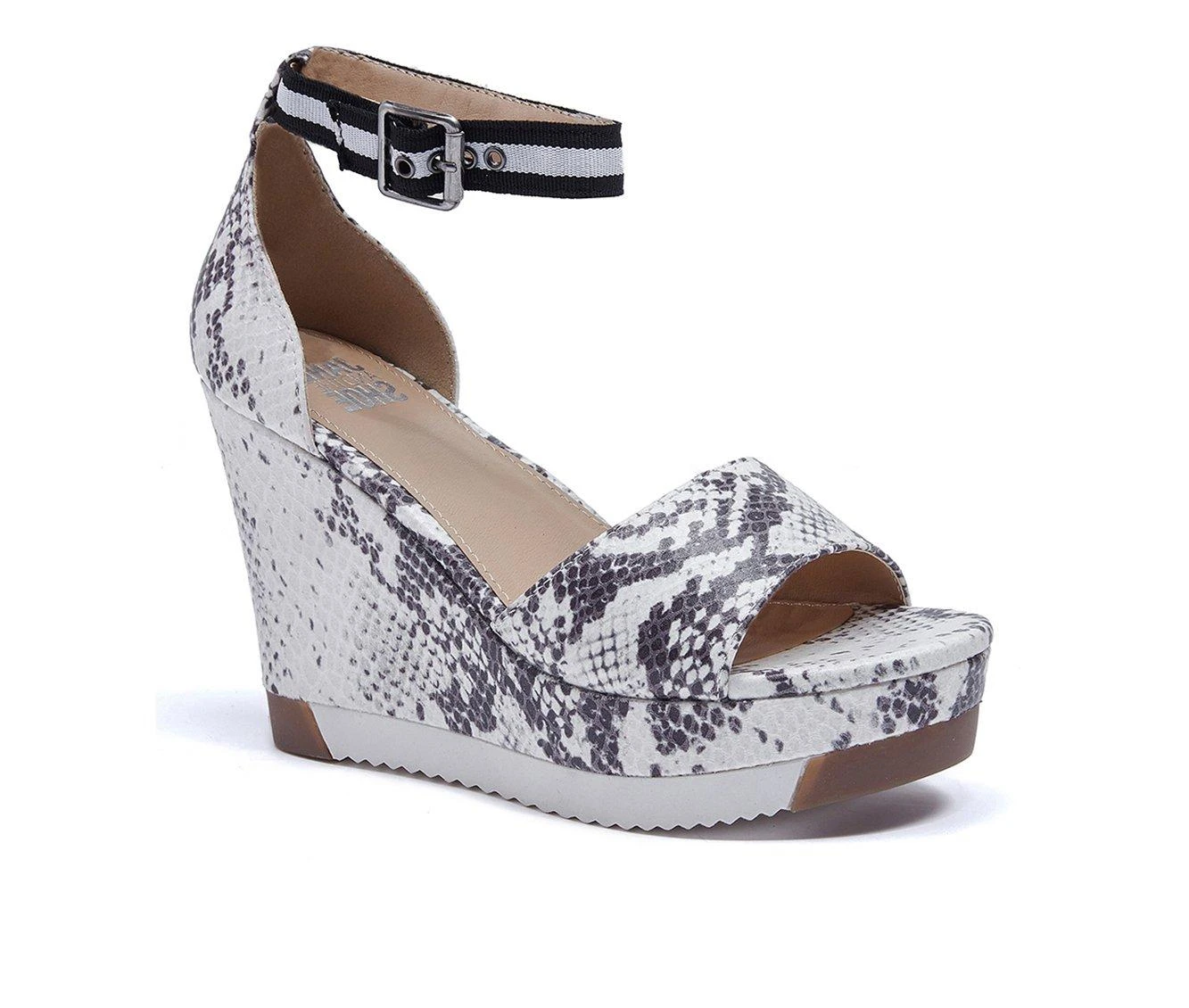 Women's Jane And The Shoe Aira Platform Wedges White Snake - Image 3