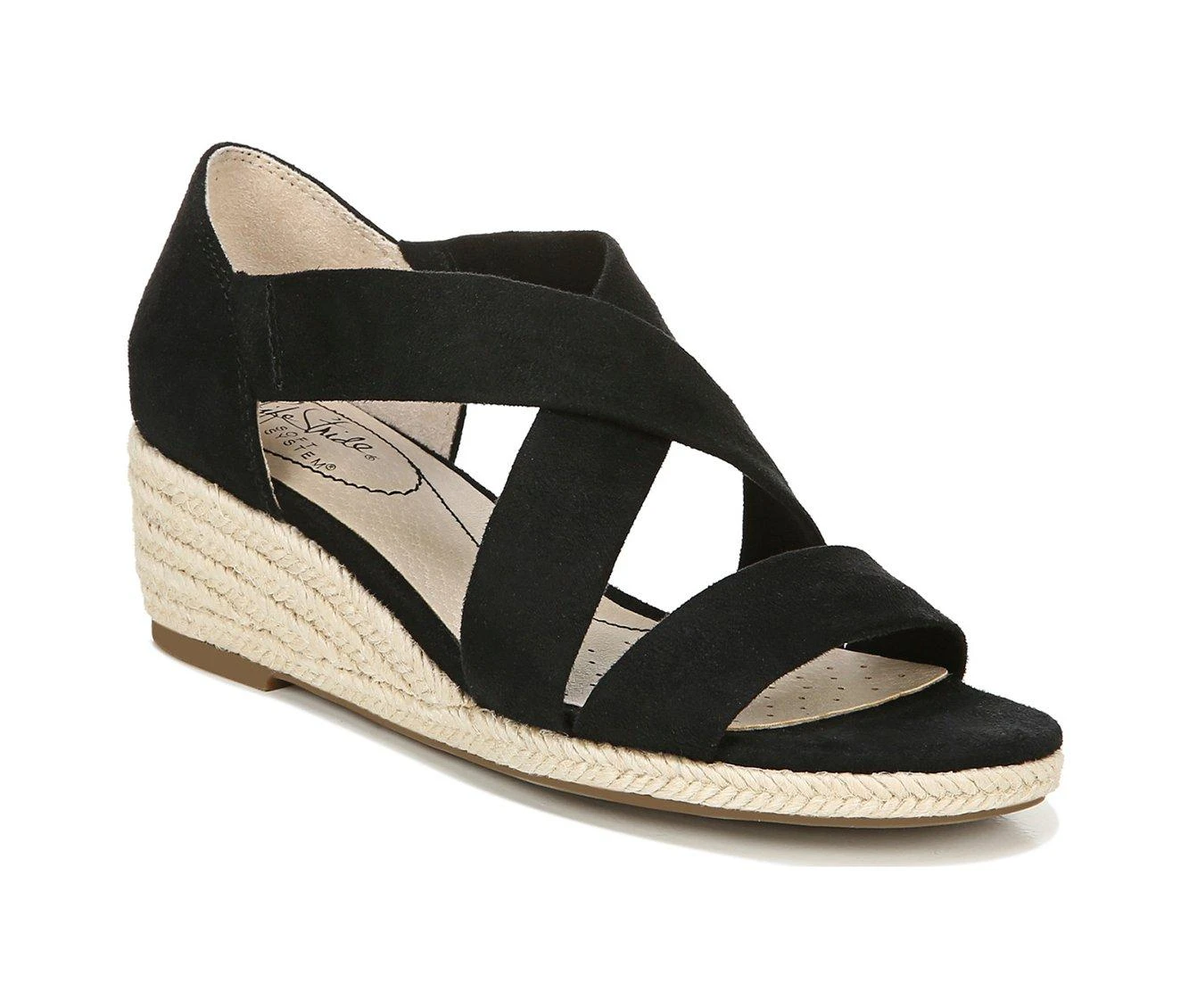 Women's LifeStride Siesta Wedge Sandals Black - Image 3