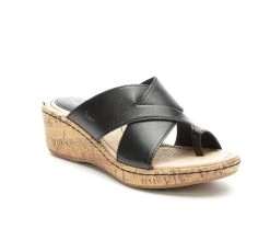 Women's BOC Summer Wedge Sandals Black -Journee Collection Shop 2 196