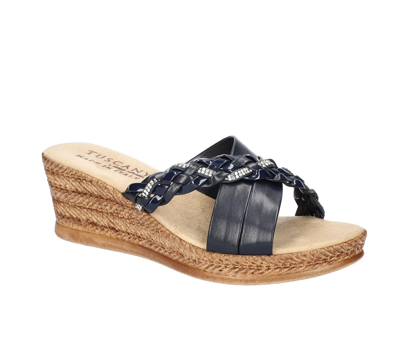 Women's TUSCANY BY EASY STREET Gessica Wedge Sandals Women's TUSCANY BY EASY STREET Gessica Wedge Sandals Navy -Journee Collection Shop 2 210