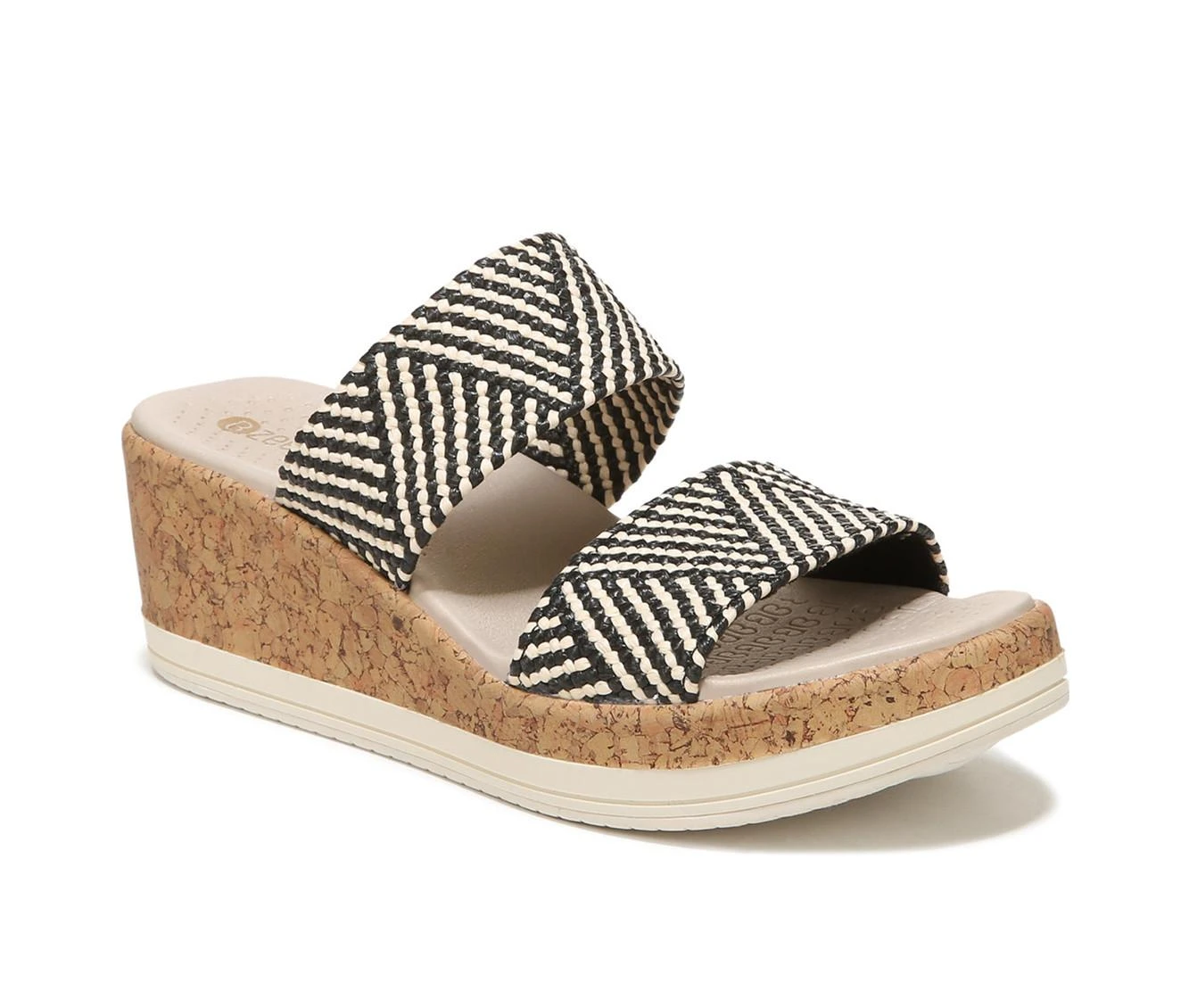 Women's BZEES Resort Wedge Sandals Black Raffia - Image 3