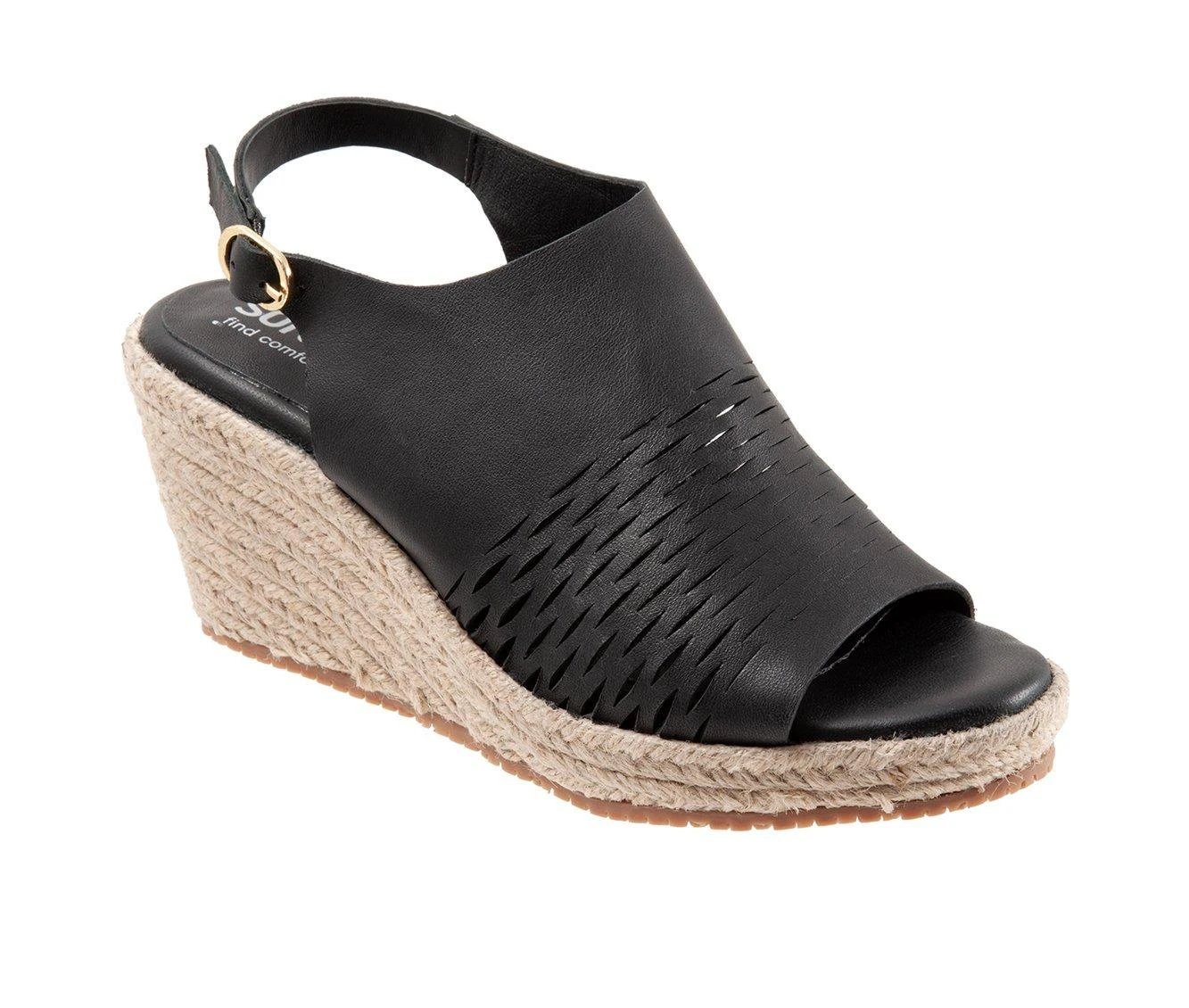 Women's Softwalk Hixson Espadrille Wedge Sandals Black - Image 3