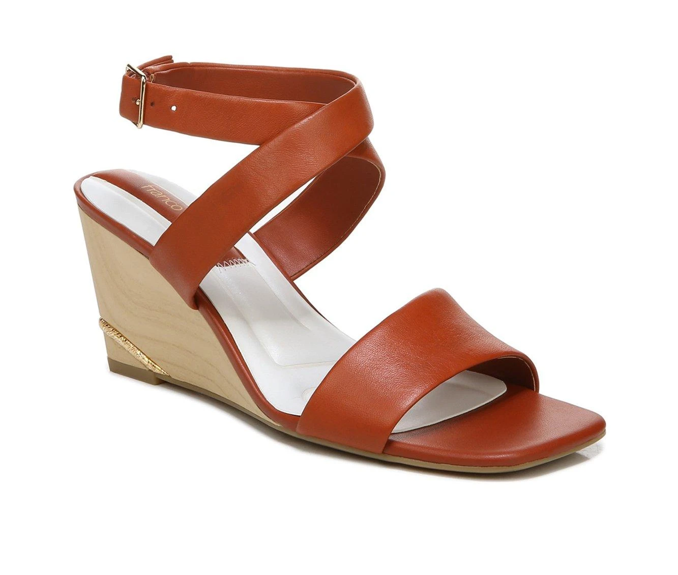 Women's Franco Sarto Stud Wedge Sandals Rust - Image 3