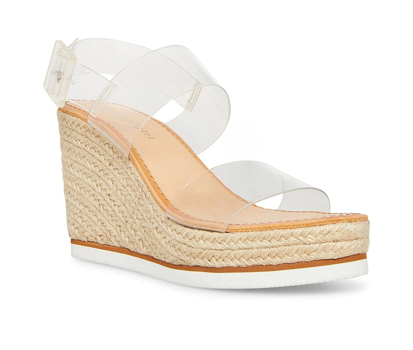 Women's Madden Girl Allin Platform Wedge Sandals Clear - Image 3