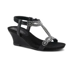 Women's Patrizia Shining Wedge Sandals Black -Journee Collection Shop 2 386