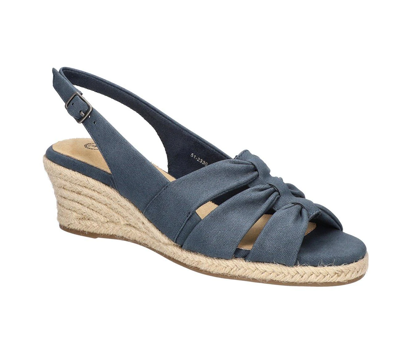 Women's Bella Vita Cheerful Wedges Navy Linen Pnt - Image 3