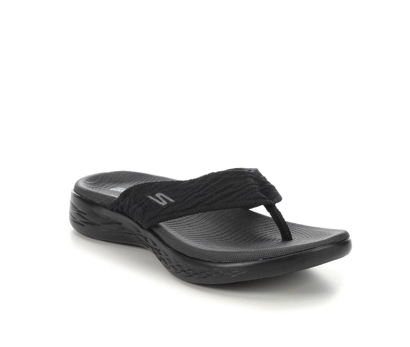 Women's Skechers Go Sunny 140037 Flip-Flops Black - Image 3