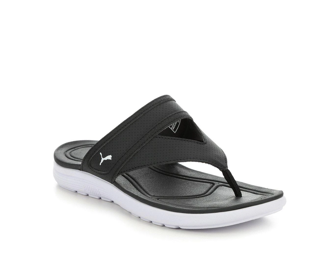 Women's Puma Soft Ride Flip-Flops Black/White - Image 3