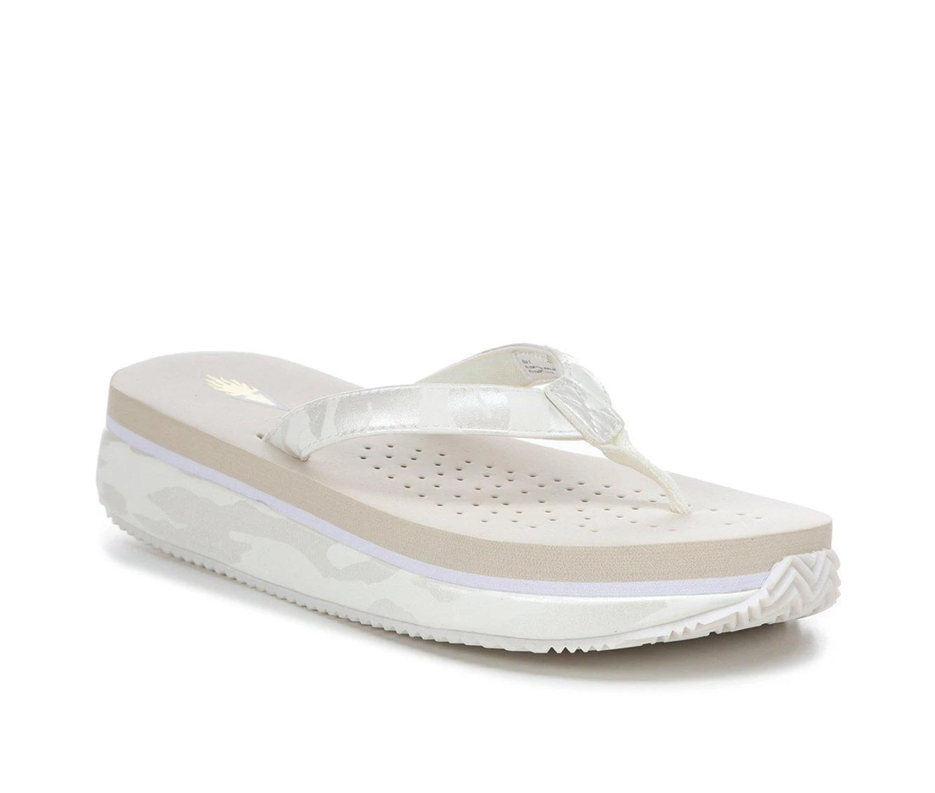Women's Volatile Untamed Flip-Flops White Camo - Image 3