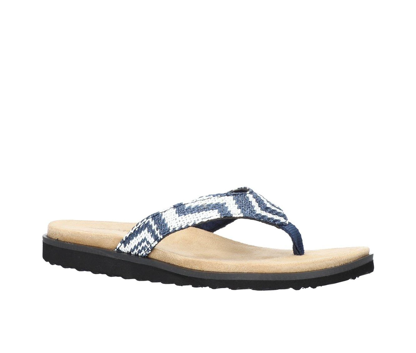 Women's Easy Street Stevie Flip-Flops Nvy/WH Raffia - Image 3