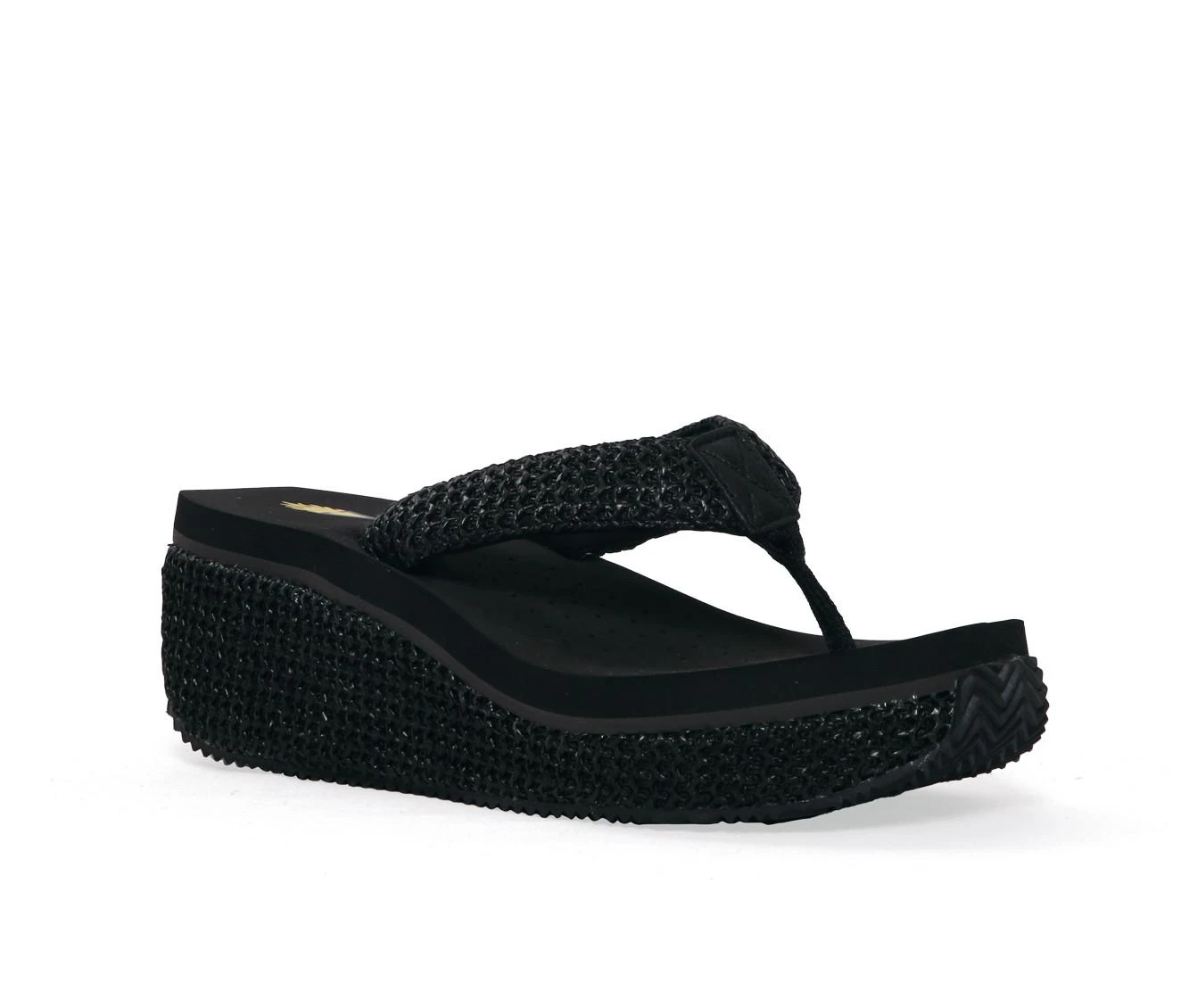 Women's Volatile Island Platform Wedge Flip-Flops Black - Image 3