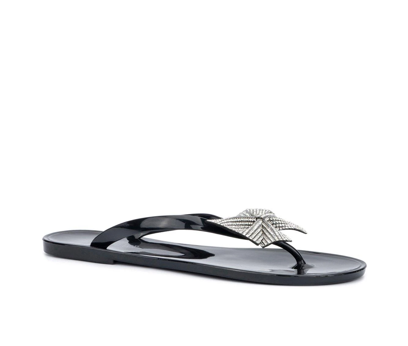 Women's Olivia Miller Becky Flip-Flops Black - Image 3