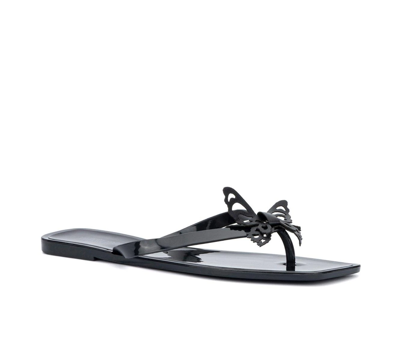 Women's Olivia Miller Annabella Flip-Flops Black - Image 3
