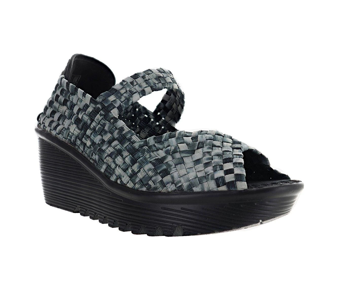 Women's Bernie Mev Halle Slip-On Plaform Wedges Black Camo - Image 3