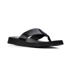 Women's Yellow Box Flax Flip-Flops Black -Journee Collection Shop 2 892