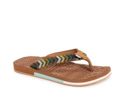 Women's MUK LUKS Sand Dune Flip-Flops Green Multi -Journee Collection Shop 2 902