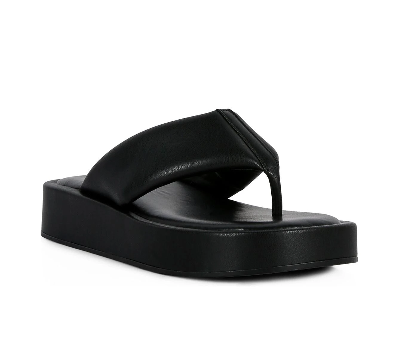 Women's London Rag Rosette Flip-Flops Black - Image 3