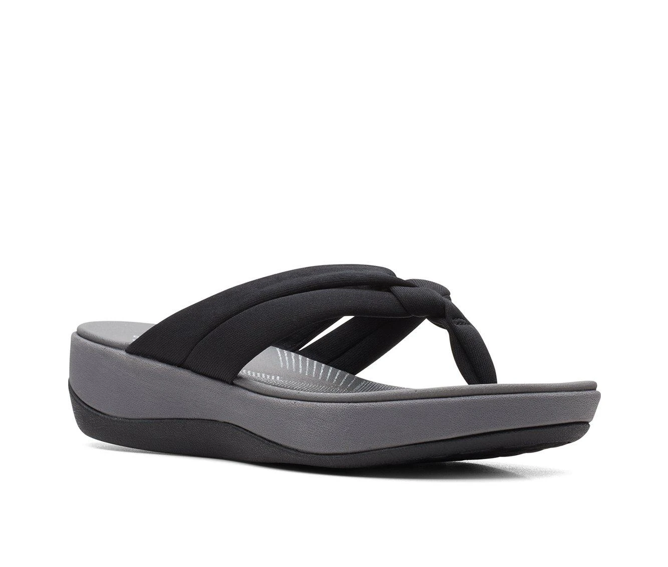 Women's Clarks Arla Kaylie Flatform Flip-Flops Black - Image 3