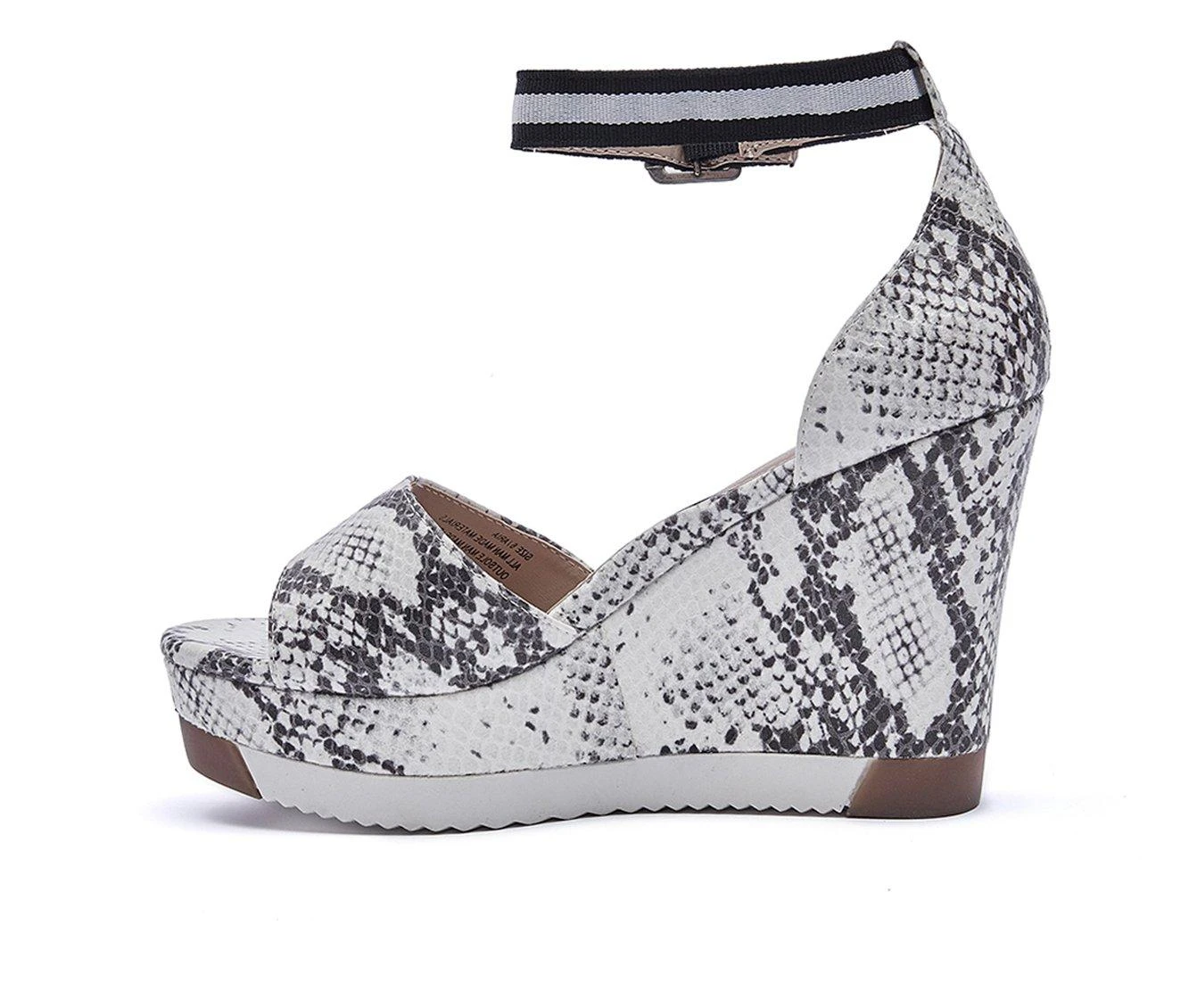 Women's Jane And The Shoe Aira Platform Wedges White Snake - Image 4