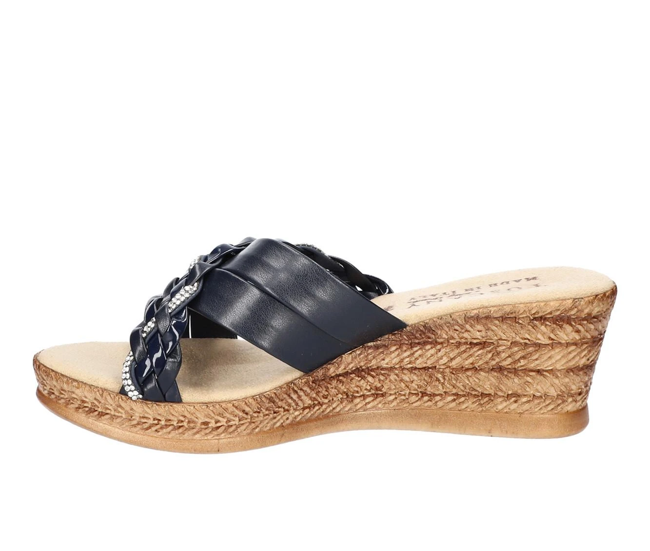Women's TUSCANY BY EASY STREET Gessica Wedge Sandals Women's TUSCANY BY EASY STREET Gessica Wedge Sandals Navy -Journee Collection Shop 3 207