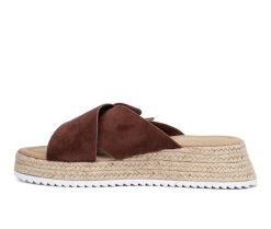 Women's Olivia Miller Breeze Espadrille Platform Wedges Chocolate -Journee Collection Shop 3 219