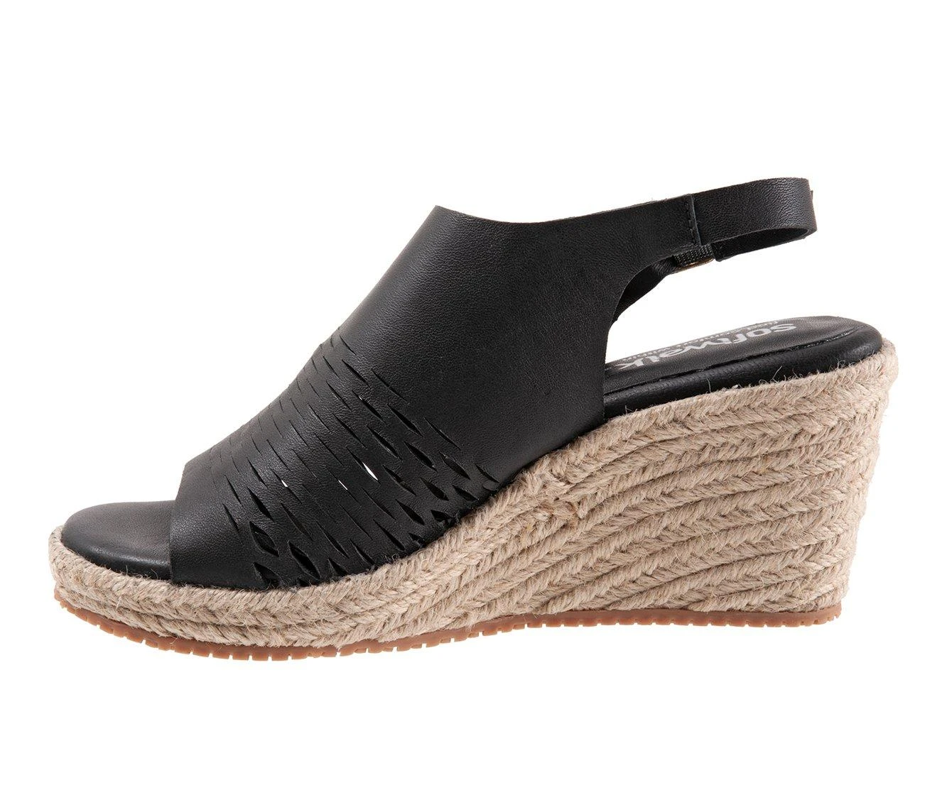 Women's Softwalk Hixson Espadrille Wedge Sandals Black - Image 4