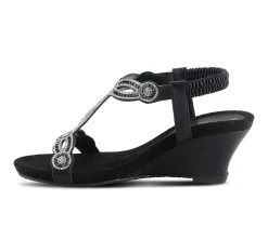 Women's Patrizia Shining Wedge Sandals Black -Journee Collection Shop 3 373