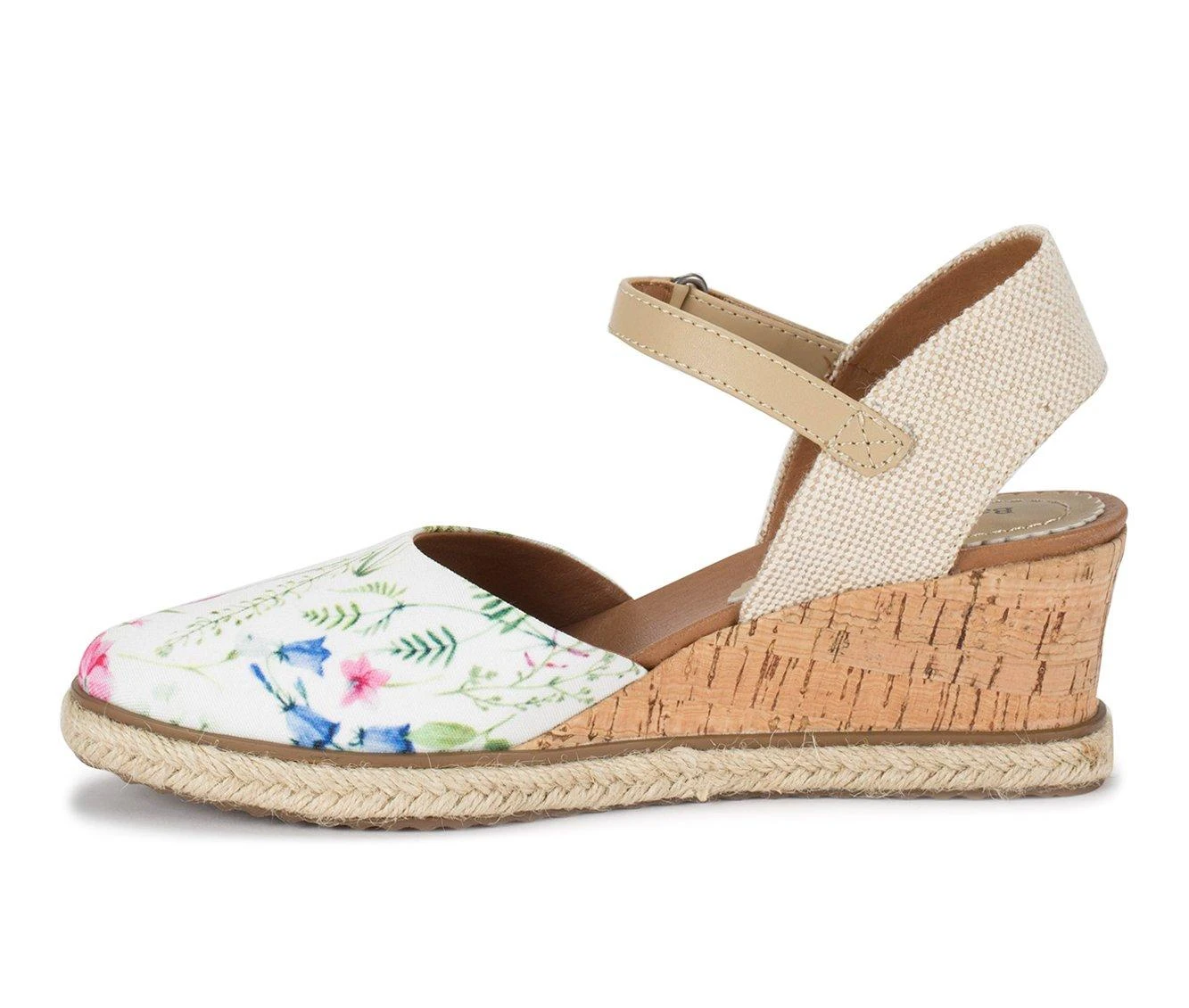 Women's Baretraps Ocean Closed Toe Wedge Sandals Wht Multi Flwr - Image 4