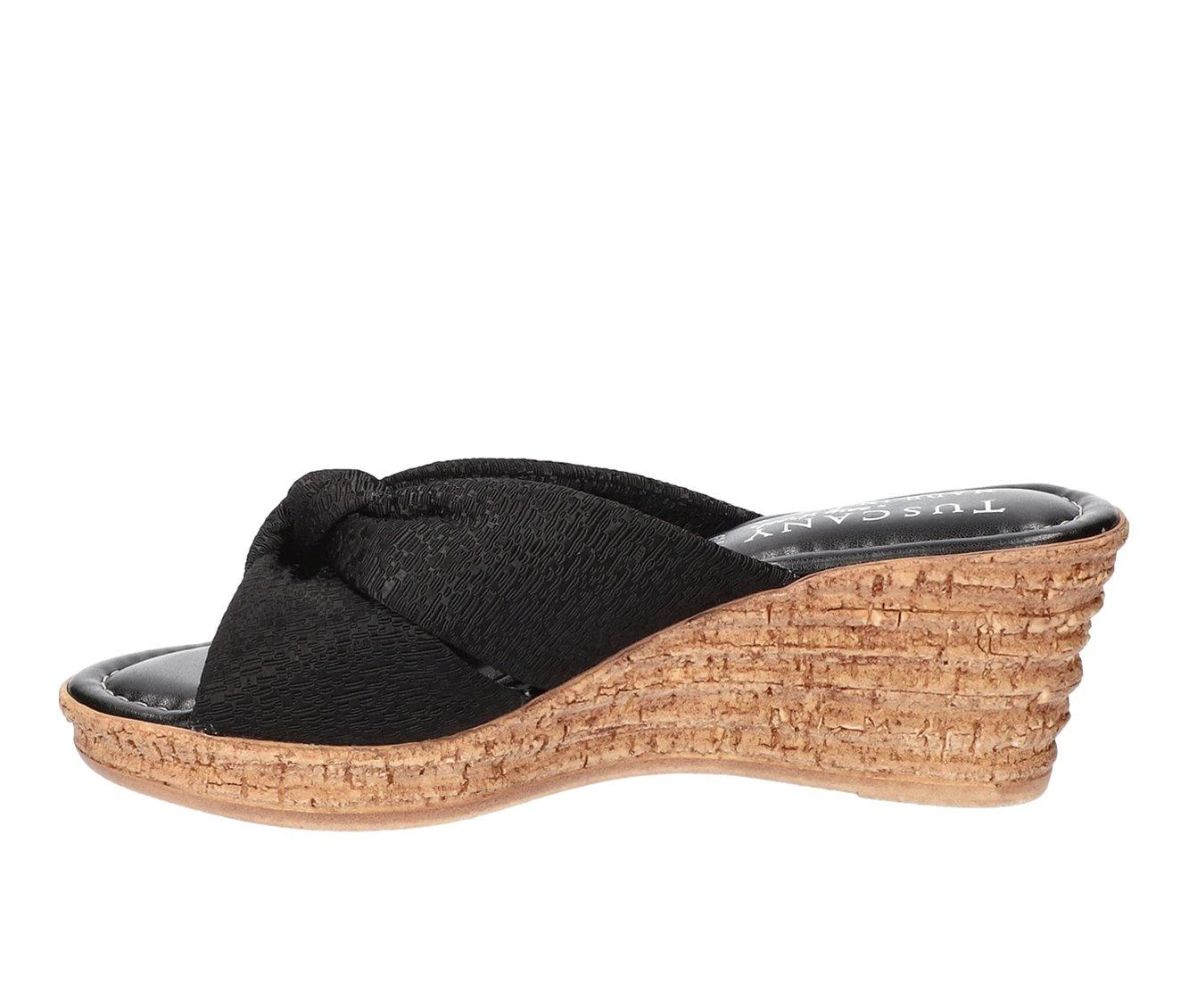 Women's TUSCANY BY EASY STREET Jolanda Wedges Black Crepe - Image 4