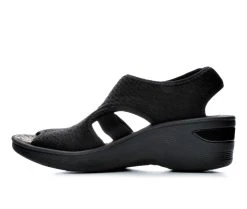 Women's BZEES Dream Stretch Wedge Sandals Black -Journee Collection Shop 3 61