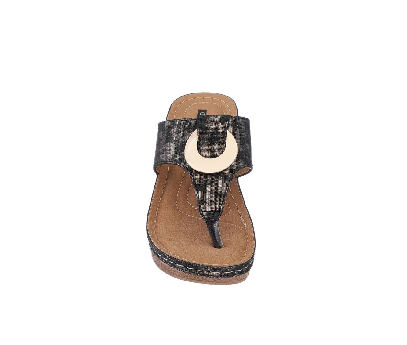 Women's GC Shoes Genelle Wedge Sandals Black - Image 4