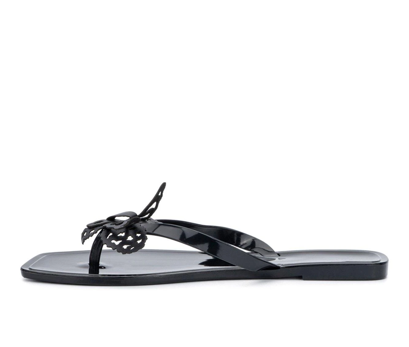 Women's Olivia Miller Annabella Flip-Flops Black - Image 4