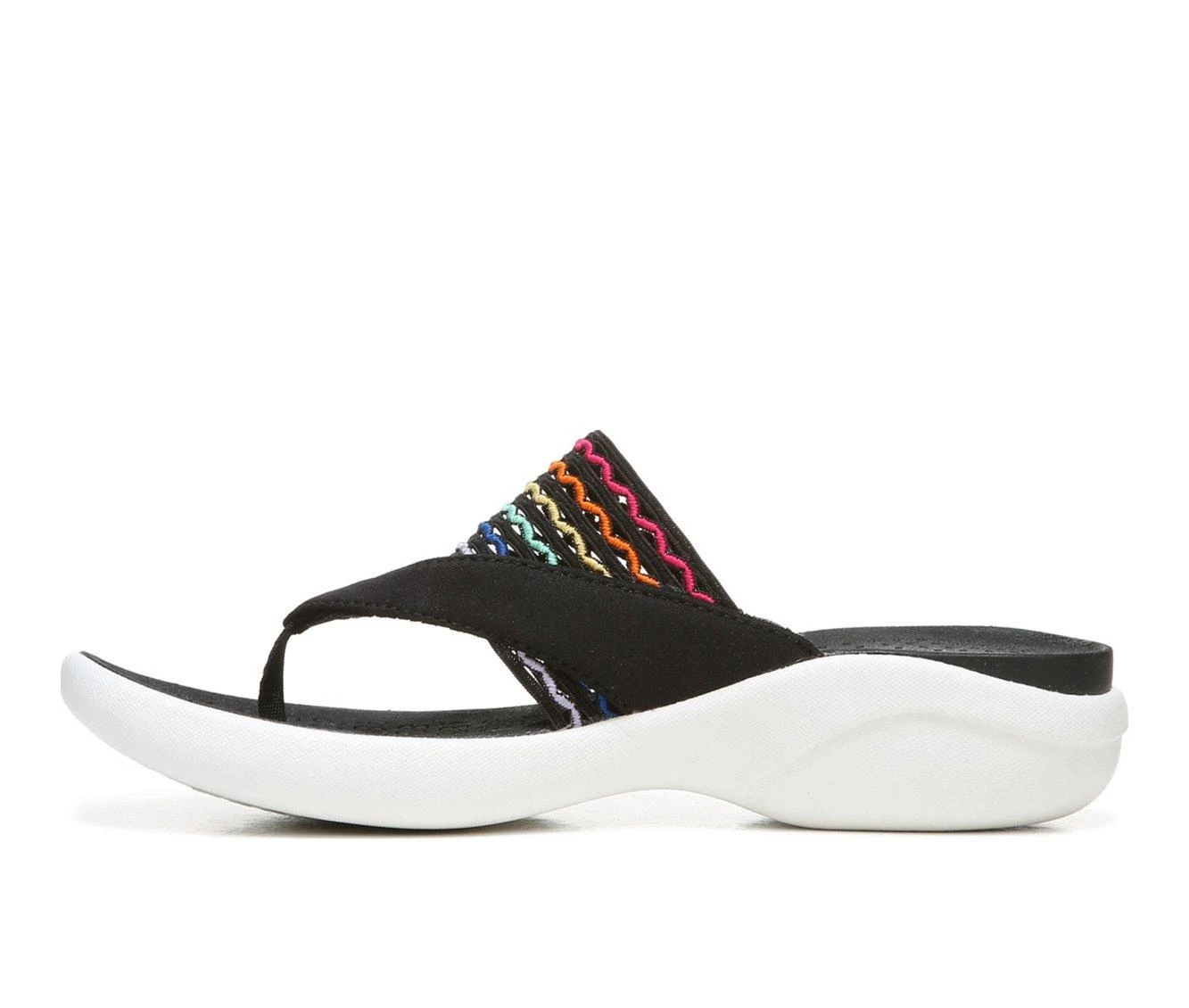 Women's BZEES Cabana Flip Flops Black/White - Image 4