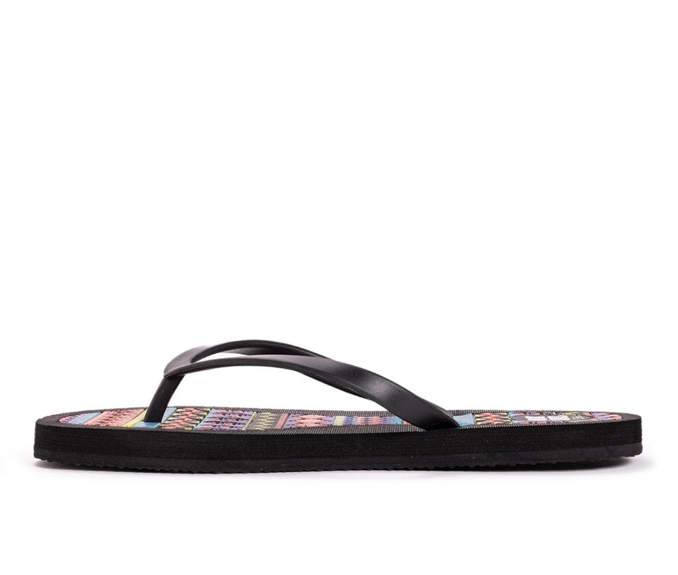 Women's MUK LUKS Peri Flip-Flops Black Multi - Image 4