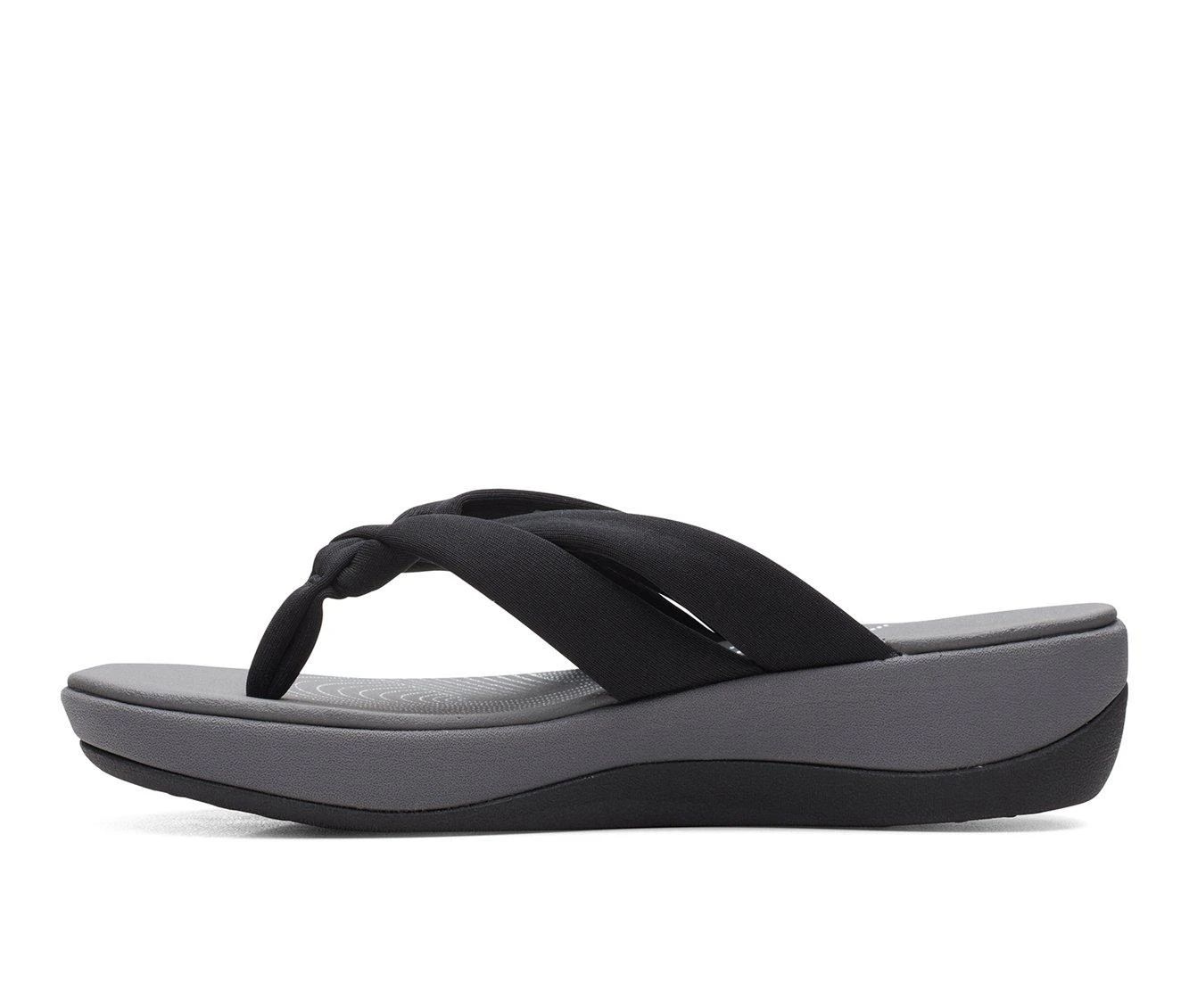 Women's Clarks Arla Kaylie Flatform Flip-Flops Black - Image 4