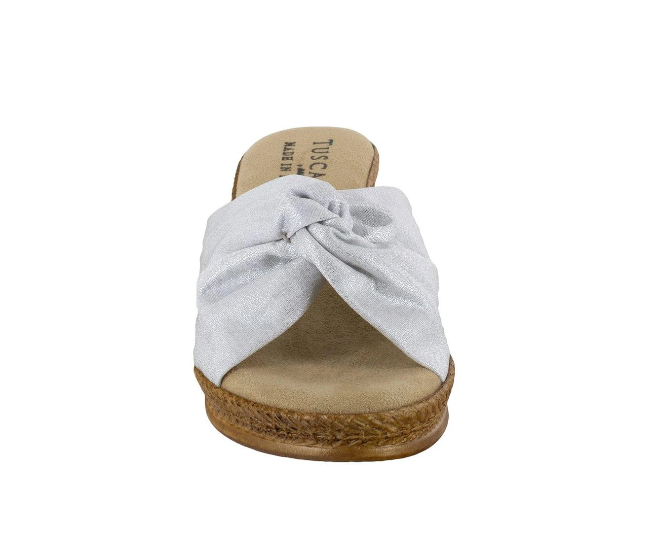 Women's TUSCANY BY EASY STREET Dinah Wedges Silver - Image 5