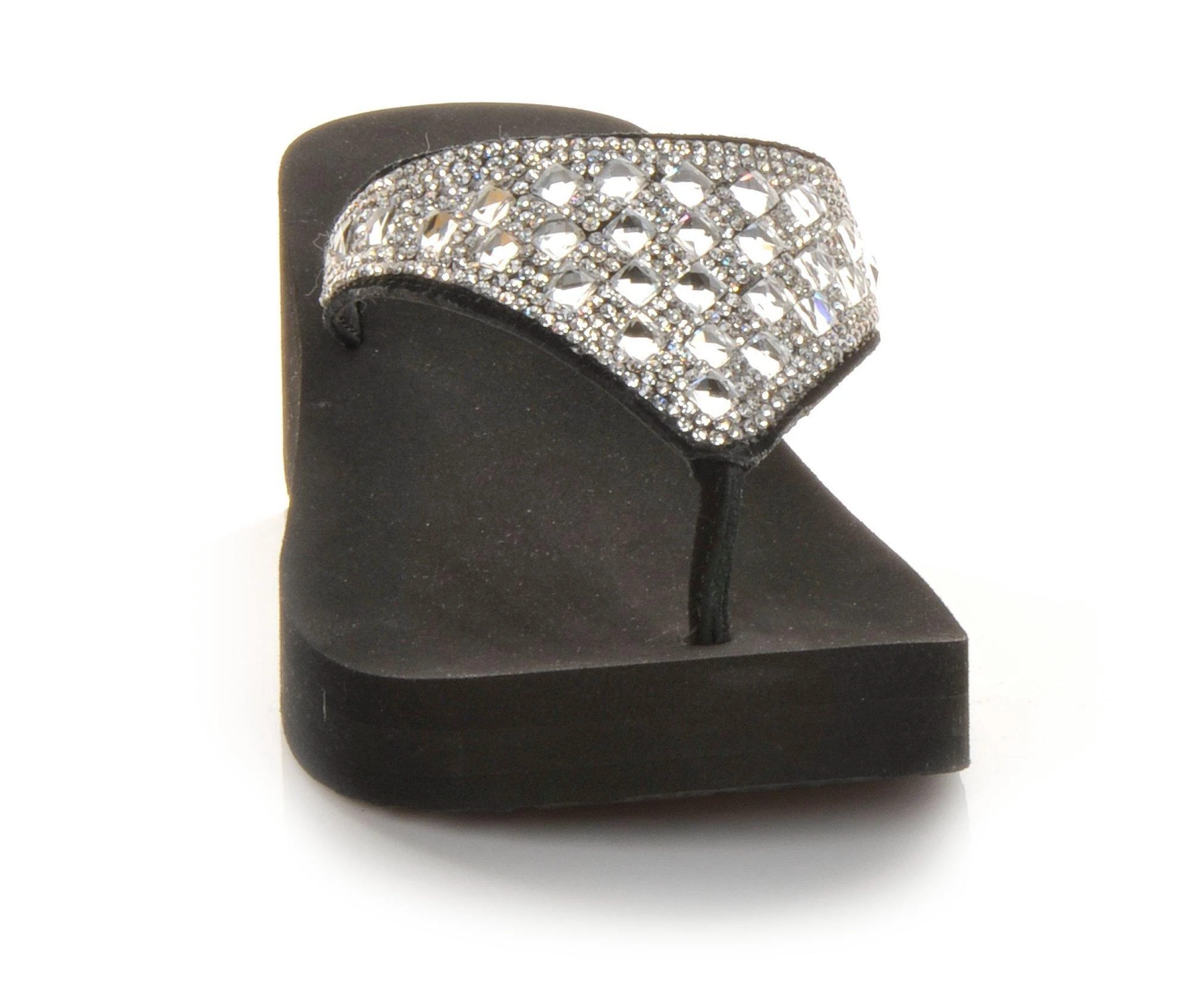 Women's Yellow Box Birder Wedge Flip-Flops Black - Image 5