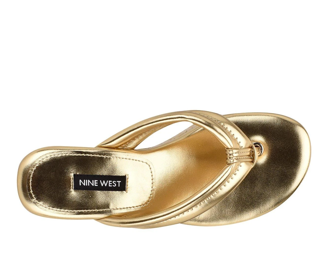 Women's Nine West Newya Platform Wedge Sandals Gold - Image 5