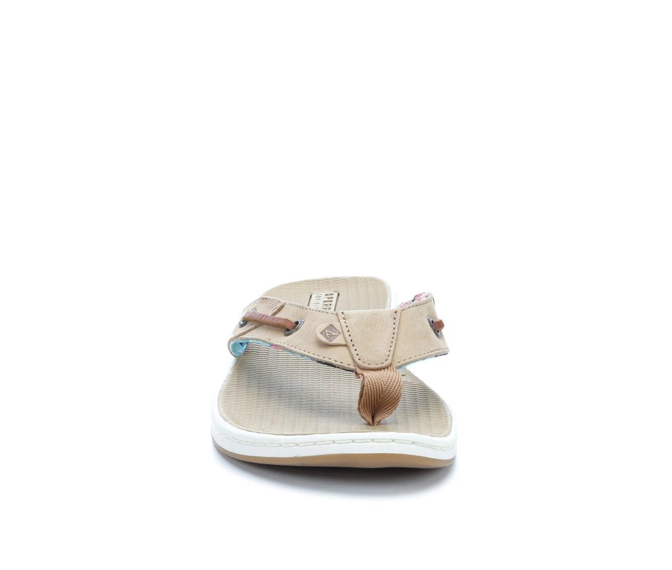 Women's Sperry Seafish Floral Flip-Flops Tan - Image 5