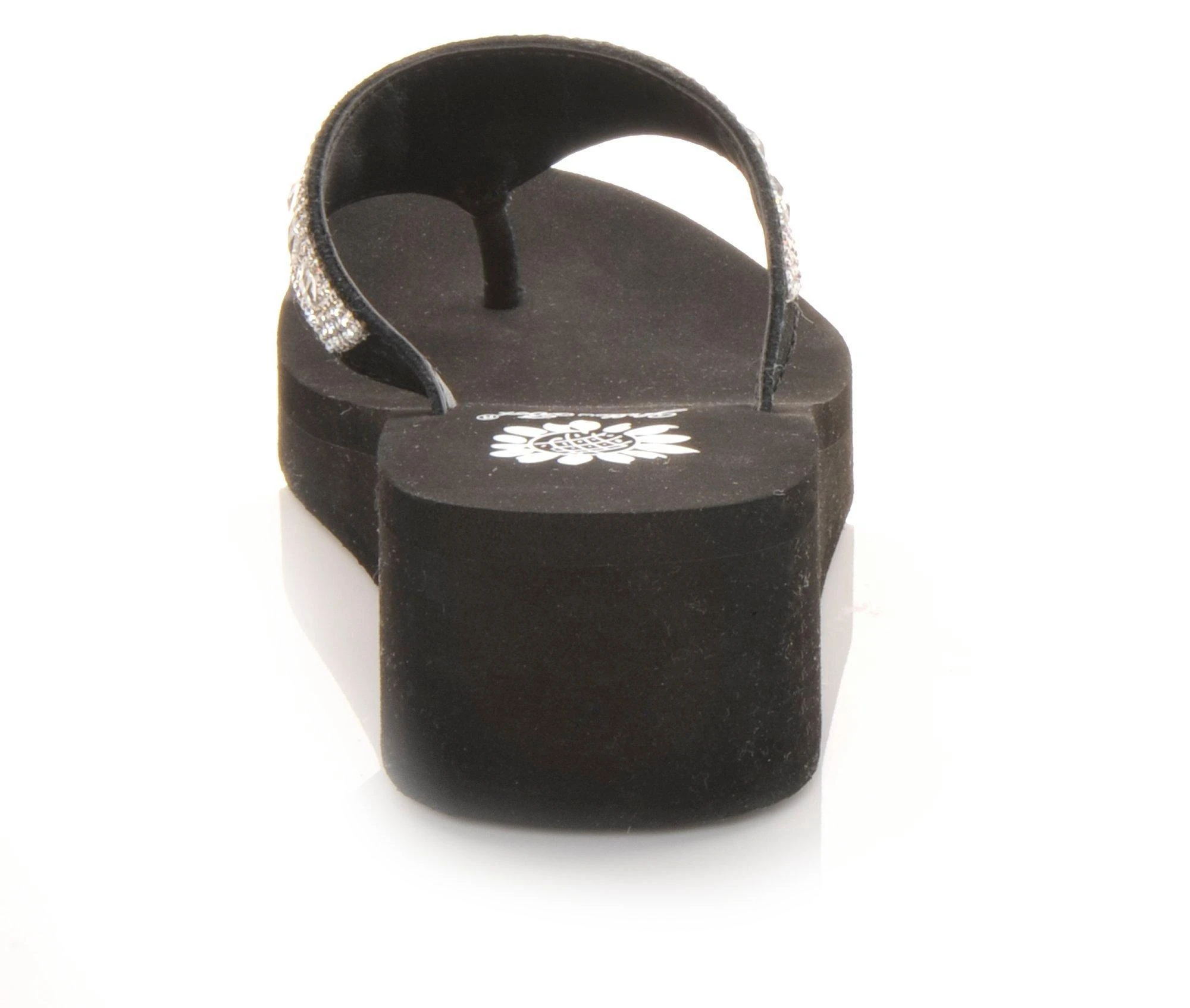 Women's Yellow Box Birder Wedge Flip-Flops Black - Image 6