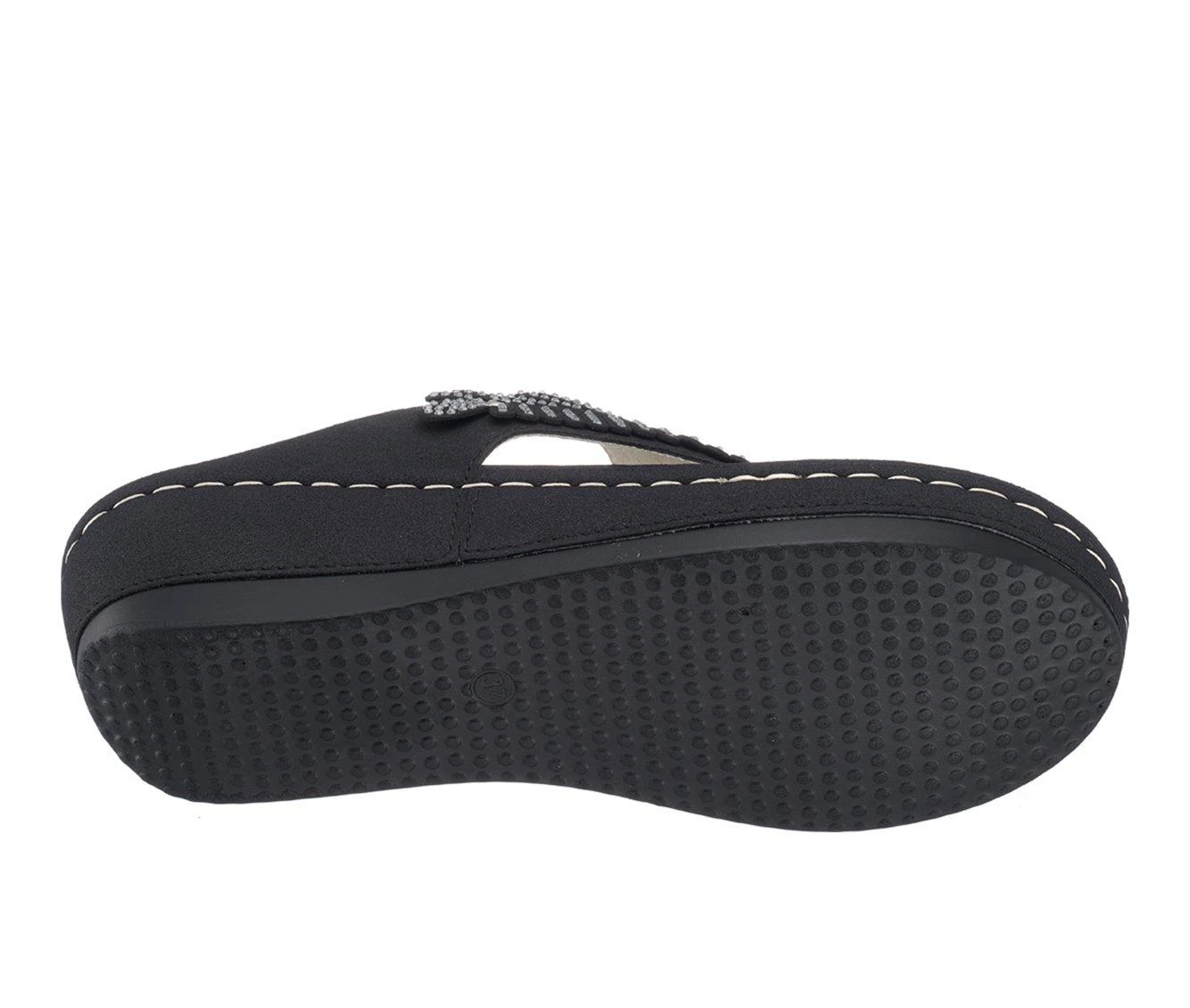 Women's GC Shoes Virginia Wedge Flip Flops Black - Image 6